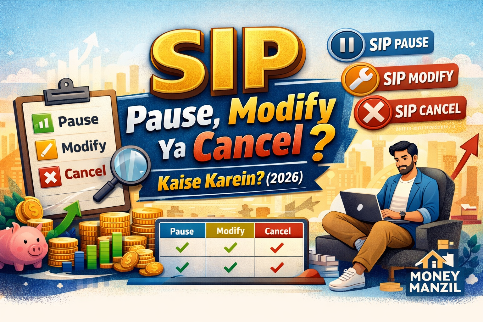 SIP Pause, Modify, Cancel Kaise Karein (2026 Complete Guide)