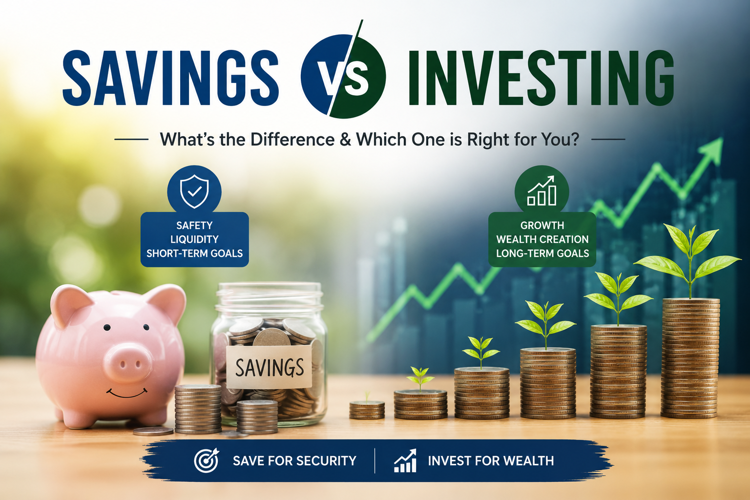 Savings vs Investing: पैसे बचाना बेहतर है या निवेश करना